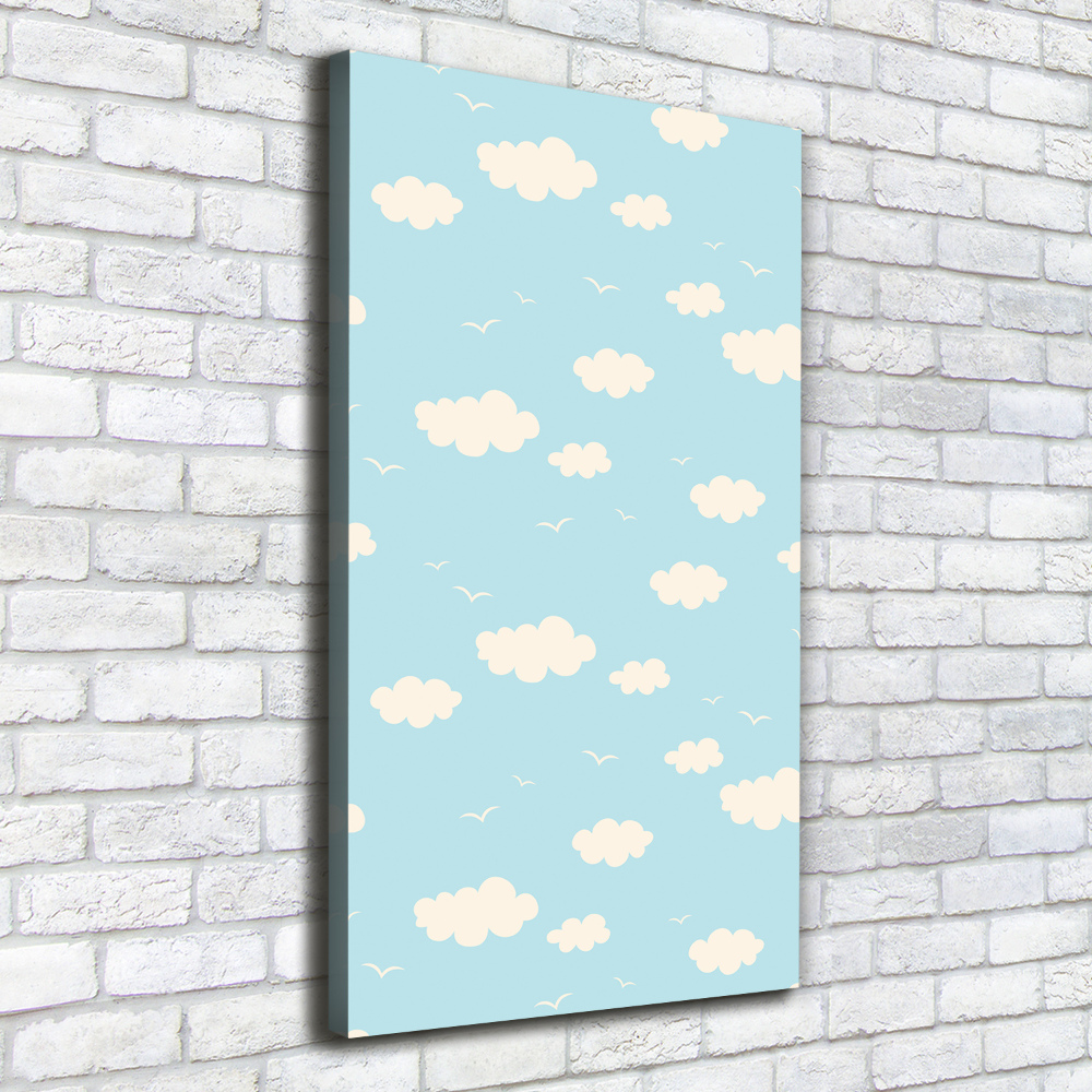 Nowoczesny obraz canvas na ramie pionowy Chmurki