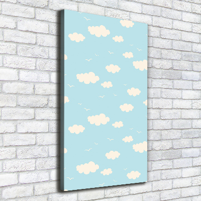 Nowoczesny obraz canvas na ramie pionowy Chmurki