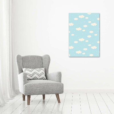 Nowoczesny obraz canvas na ramie pionowy Chmurki