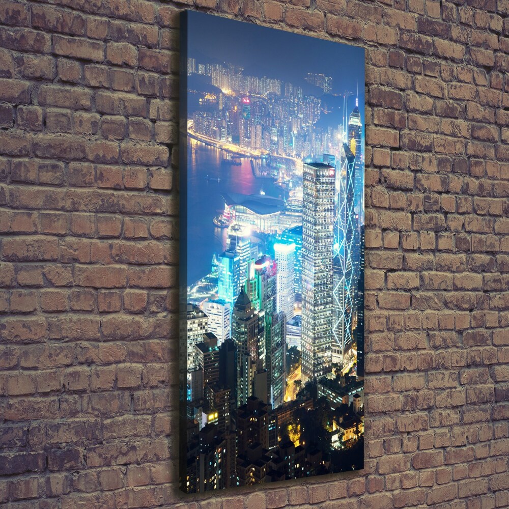 Foto obraz na płótnie pionowy Hong kong nocą