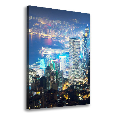 Foto obraz na płótnie pionowy Hong kong nocą