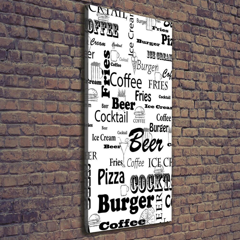 Foto obraz na płótnie pionowy Menu w restauracji