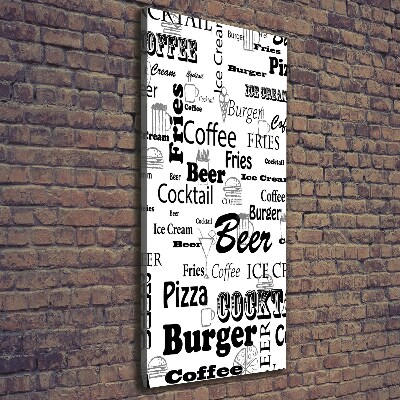 Foto obraz na płótnie pionowy Menu w restauracji