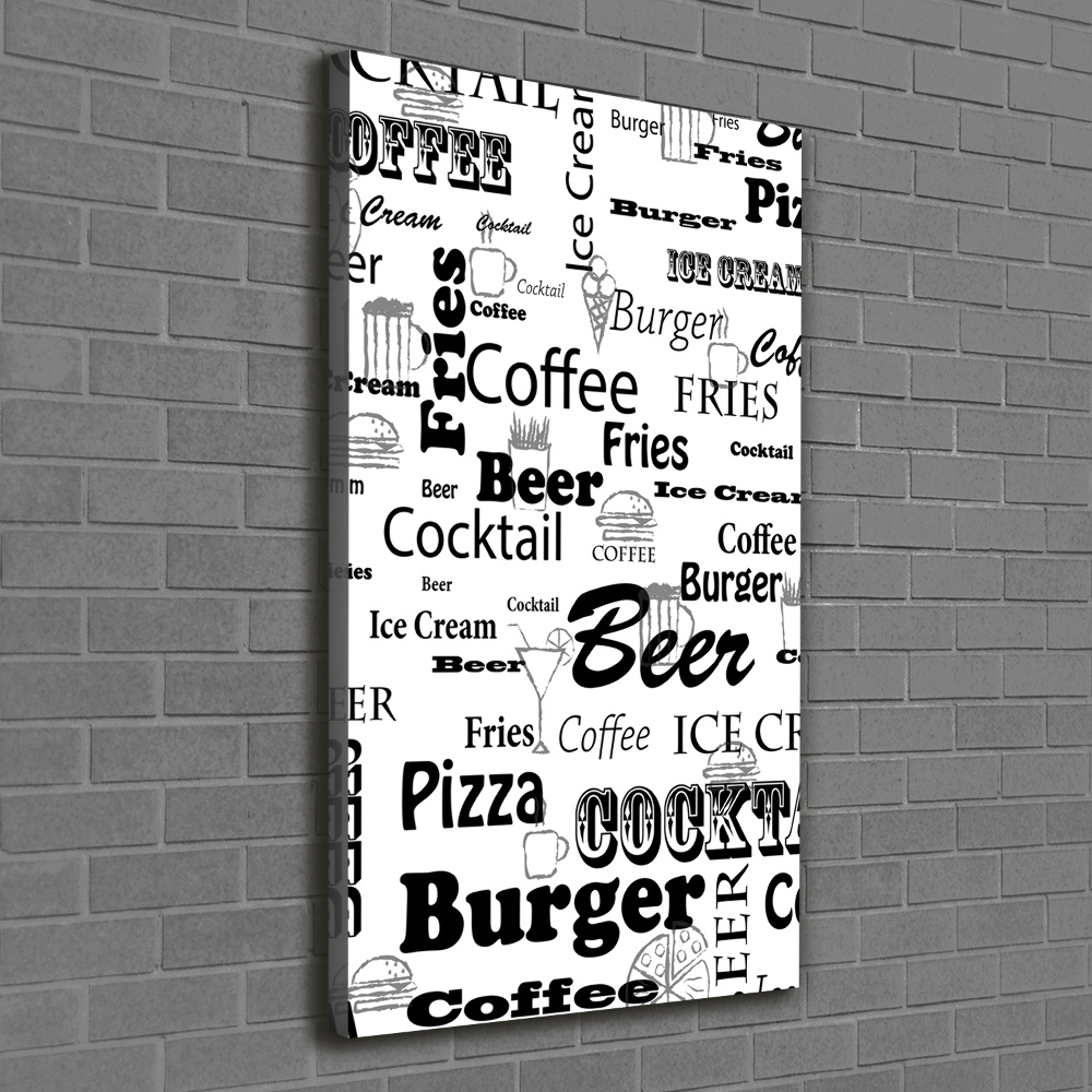 Foto obraz na płótnie pionowy Menu w restauracji