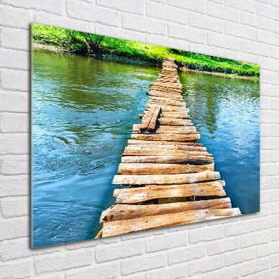 Foto obraz szkło hartowane Drewniany most