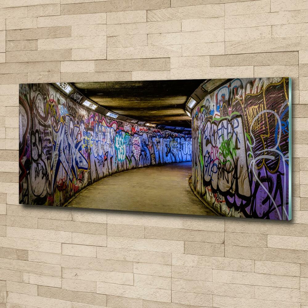 Foto obraz szklany Graffiti w metrze