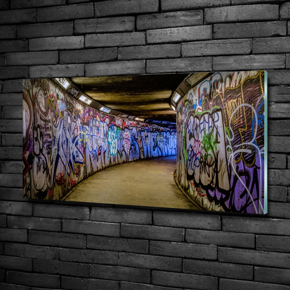 Foto obraz szklany Graffiti w metrze