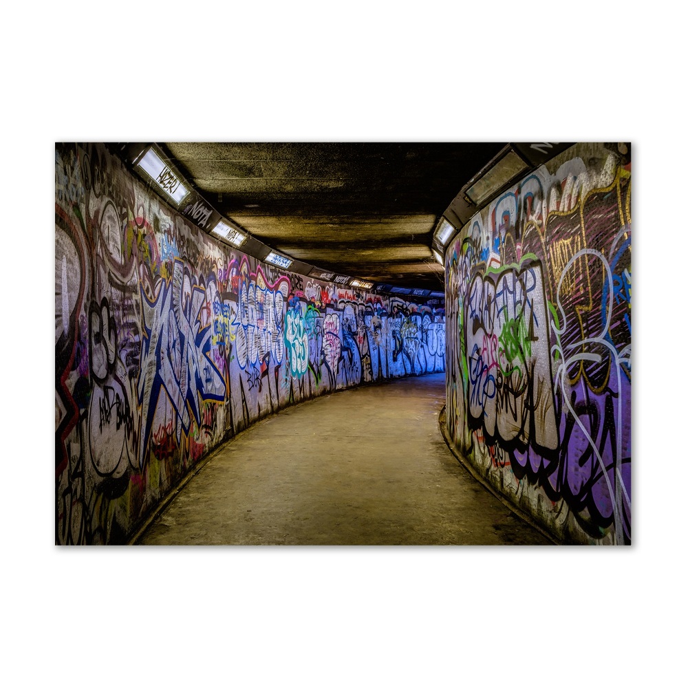 Foto obraz szklany Graffiti w metrze