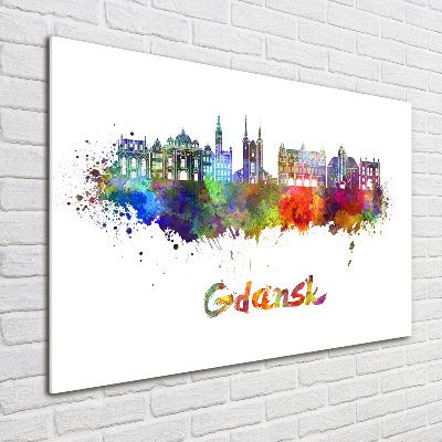 Fotoobraz na ścianę szklany Kolorowy Gdańsk