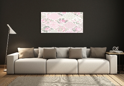 Foto obraz szklany Róże i ornamenty
