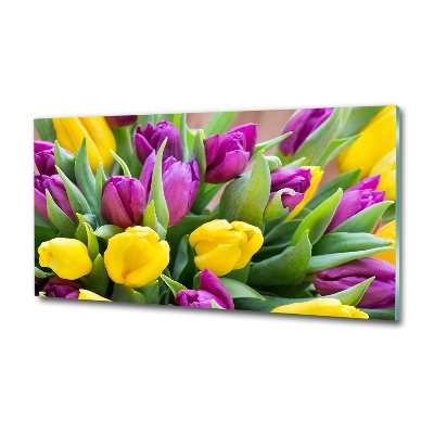 Foto obraz szklany Kolorowe tulipany