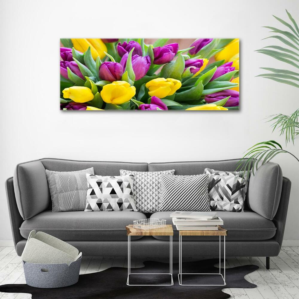 Foto obraz szklany Kolorowe tulipany
