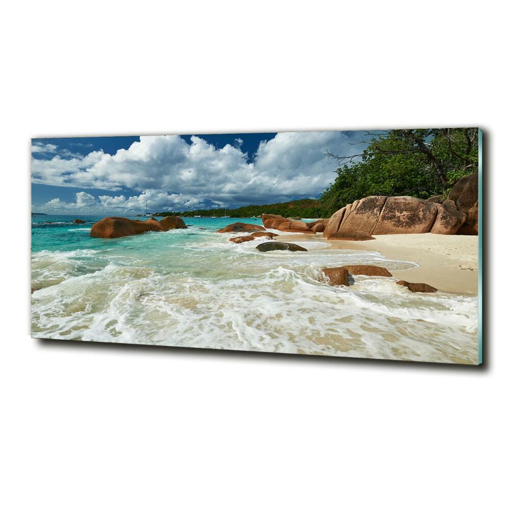Foto obraz szkło hartowane Plaża Seszele
