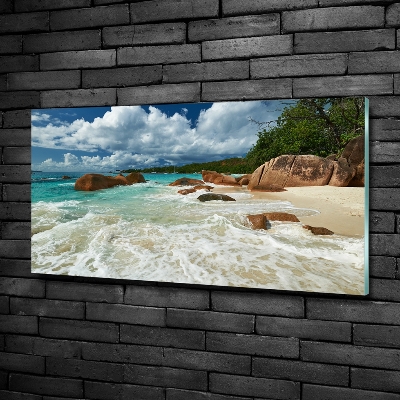 Foto obraz szkło hartowane Plaża Seszele