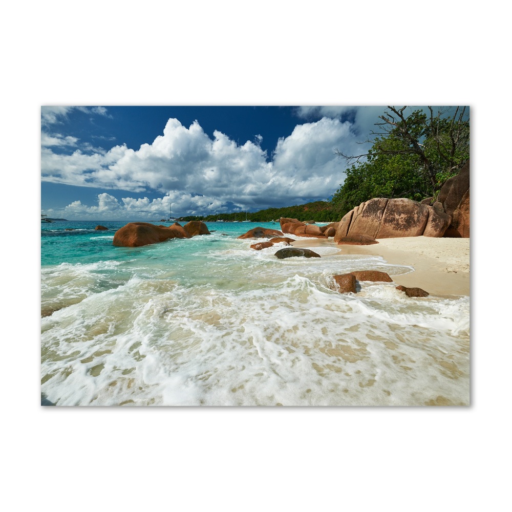 Foto obraz szkło hartowane Plaża Seszele