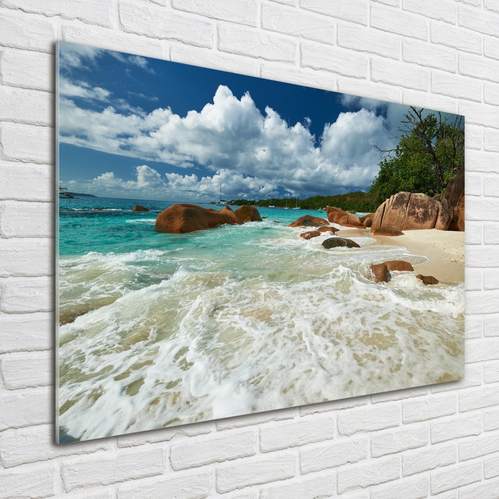 Foto obraz szkło hartowane Plaża Seszele