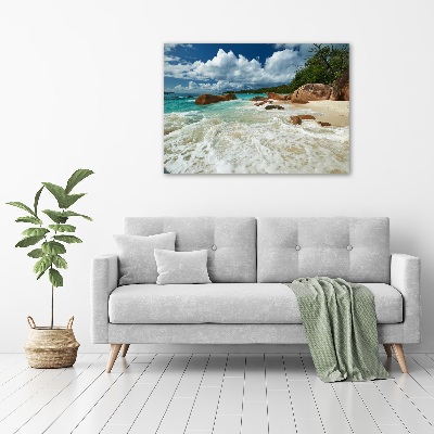 Foto obraz szkło hartowane Plaża Seszele