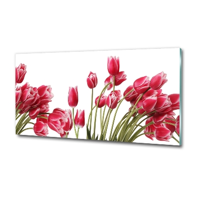 Foto obraz szklany Czerwone tulipany
