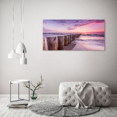Foto obraz szklany Drewniany falochron