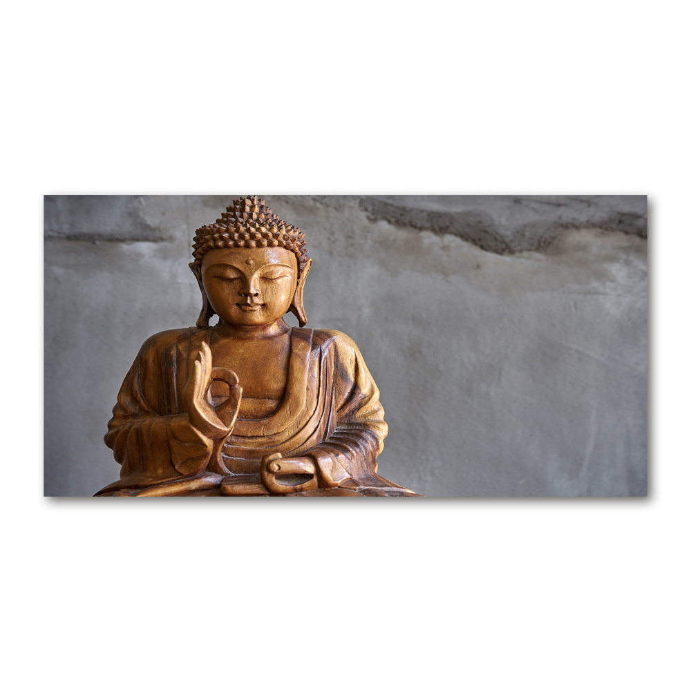 Fotoobraz na ścianę szklany Drewniany budda