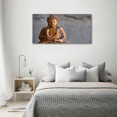 Fotoobraz na ścianę szklany Drewniany budda