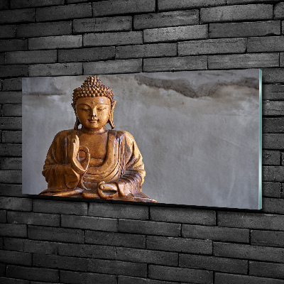 Fotoobraz na ścianę szklany Drewniany budda