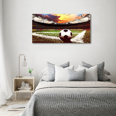 Foto obraz szklany Piłka na stadionie