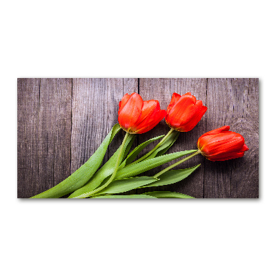 Foto obraz szklany Czerwone tulipany