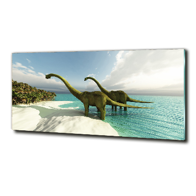 Foto-obraz szklany Dinozaury na plaży