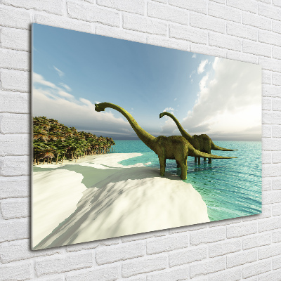 Foto-obraz szklany Dinozaury na plaży