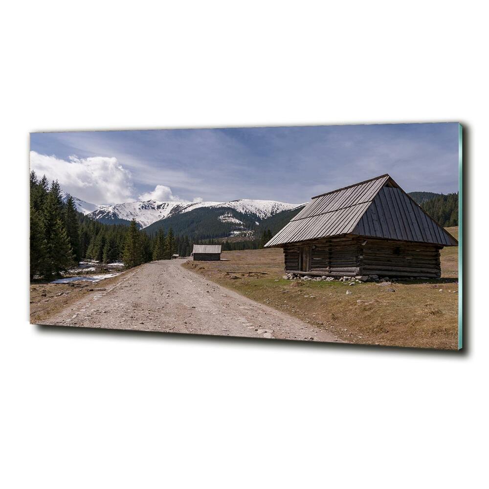 Foto obraz szkło hartowane Domek w górach