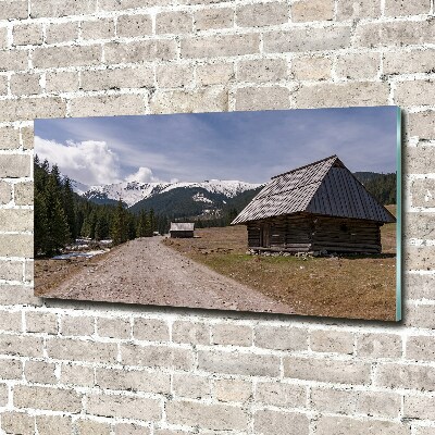 Foto obraz szkło hartowane Domek w górach