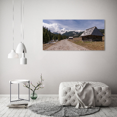 Foto obraz szkło hartowane Domek w górach