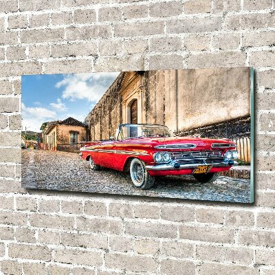 Foto obraz szklany Czerwony Chevrolet