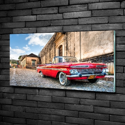 Foto obraz szklany Czerwony Chevrolet