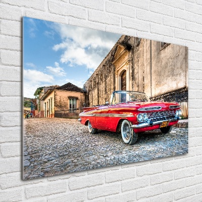 Foto obraz szklany Czerwony Chevrolet