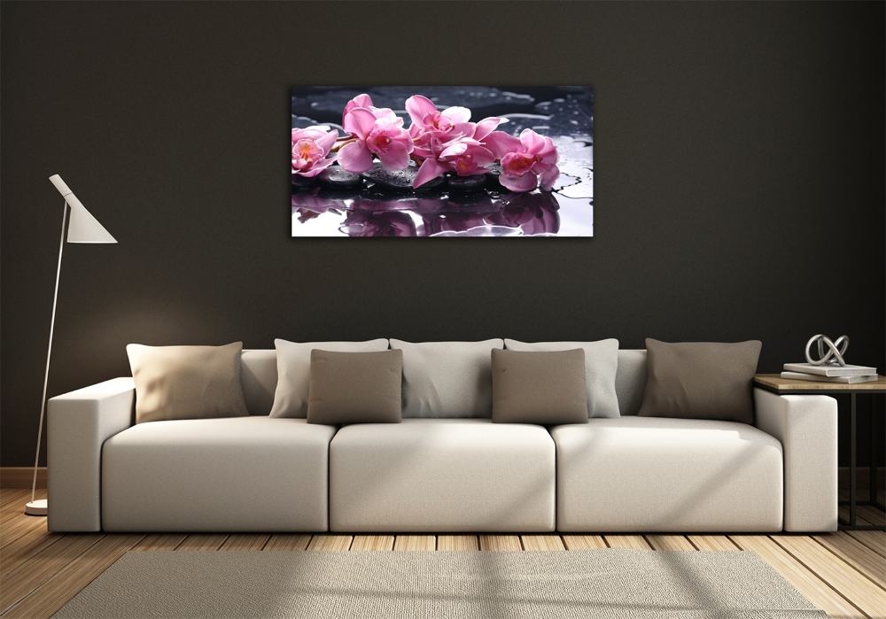 Fotoobraz na ścianę szklany Różowa orchidea