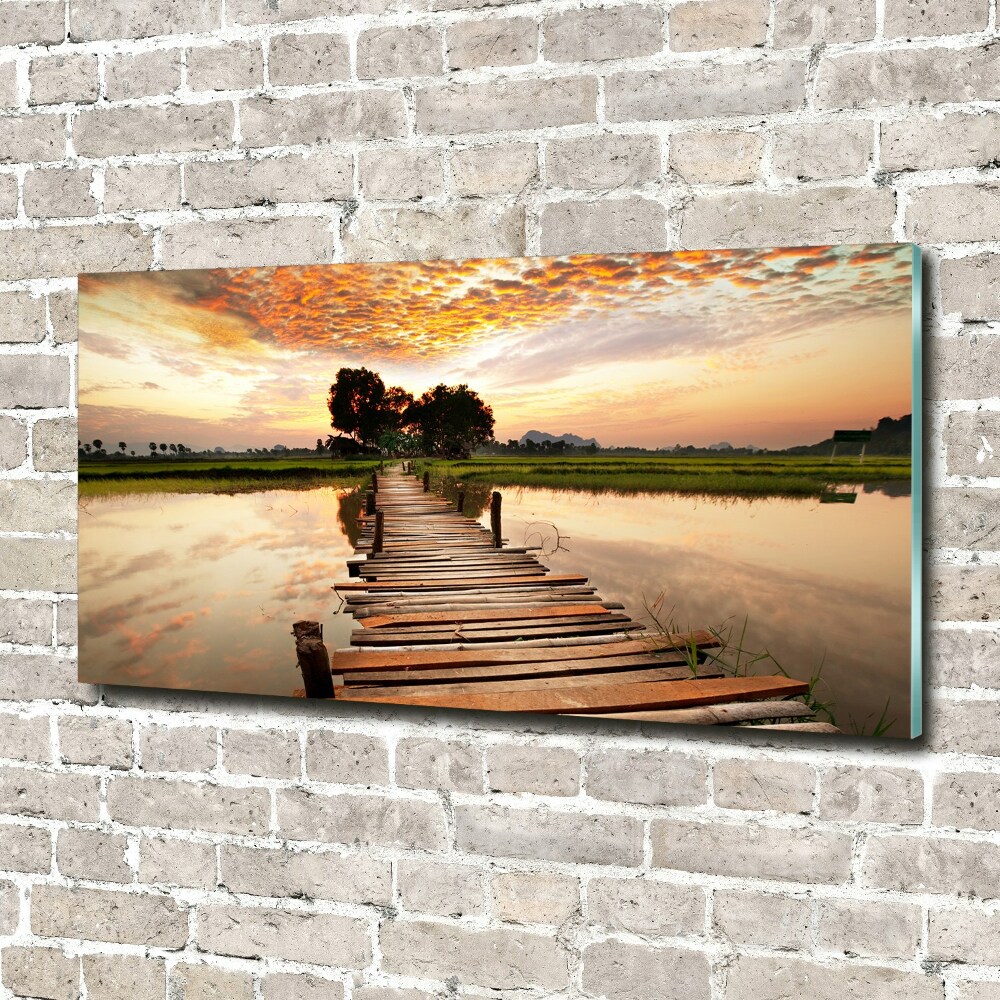 Foto obraz szkło hartowane Drewniany most