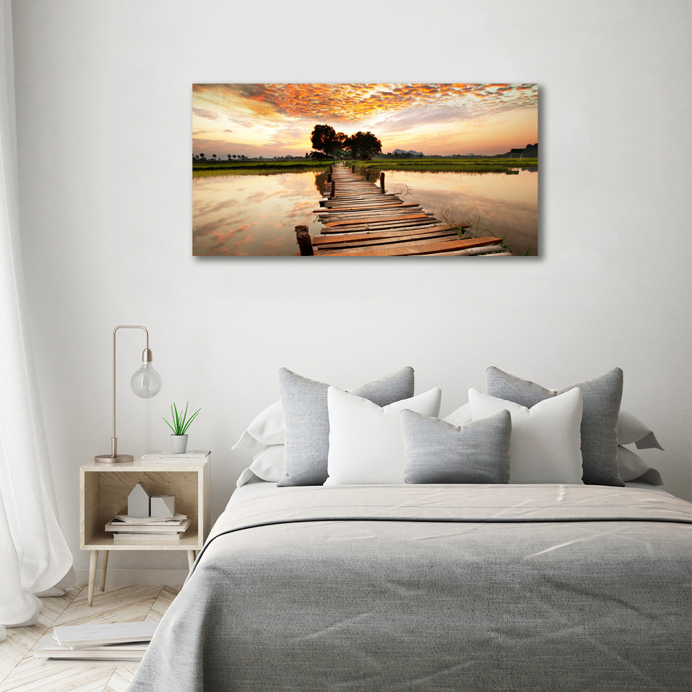 Foto obraz szkło hartowane Drewniany most
