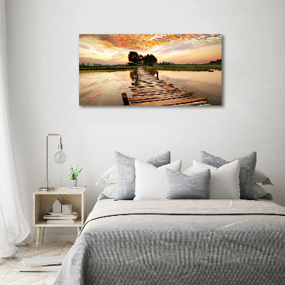 Foto obraz szkło hartowane Drewniany most