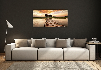Foto obraz szkło hartowane Drewniany most