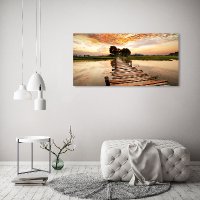Foto obraz szkło hartowane Drewniany most