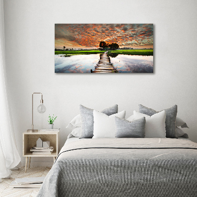 Foto obraz szkło hartowane Drewniany most