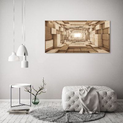 Fotoobraz na ścianę szklany Drewniany tunel