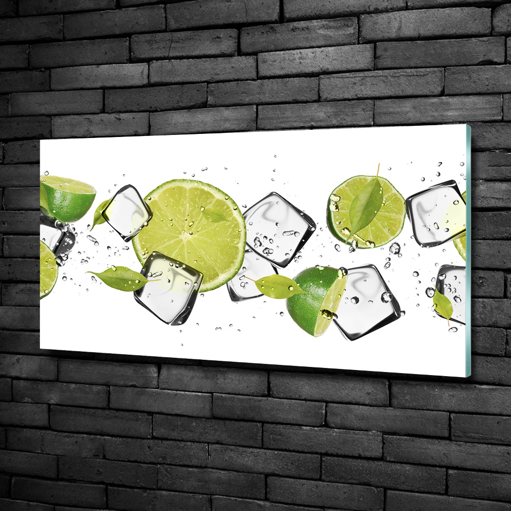 Fotoobraz na ścianę szklany Limonka z lodem