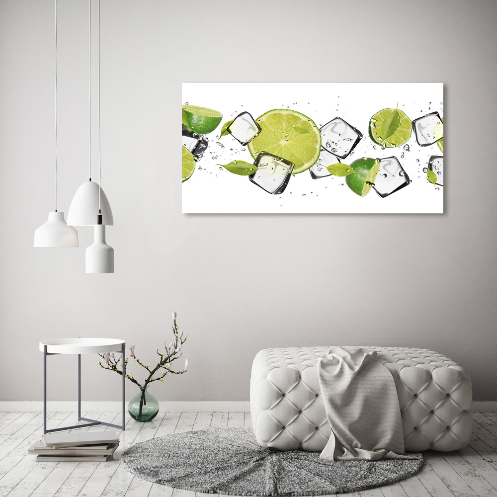 Fotoobraz na ścianę szklany Limonka z lodem