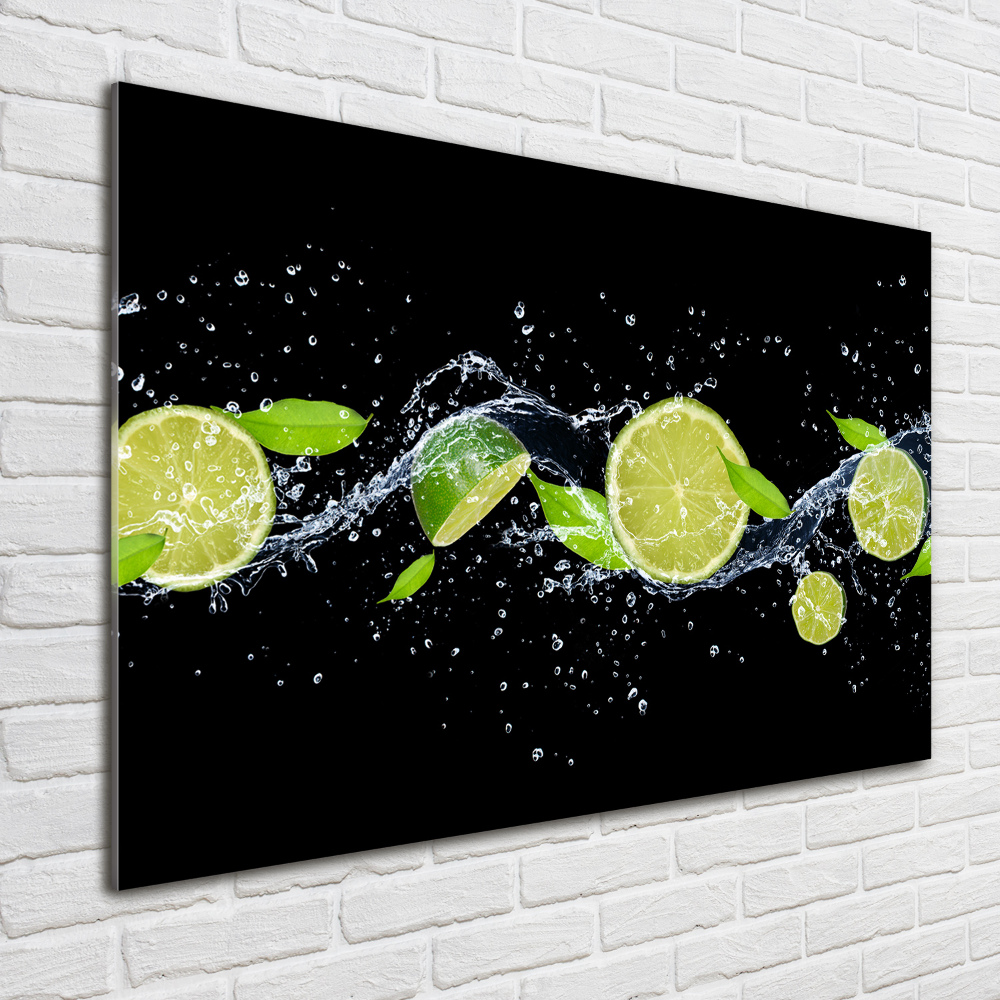 Foto-obraz szkło hartowane Limonki i woda