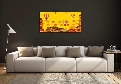 Foto obraz szklany Balony nad miastem
