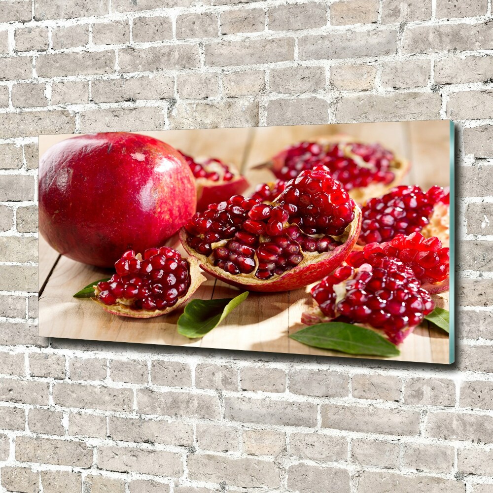 Fotoobraz na ścianę szklany Granat z liśćmi