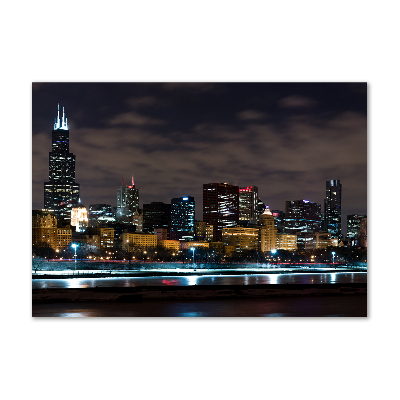Foto obraz szkło hartowane Chicago nocą